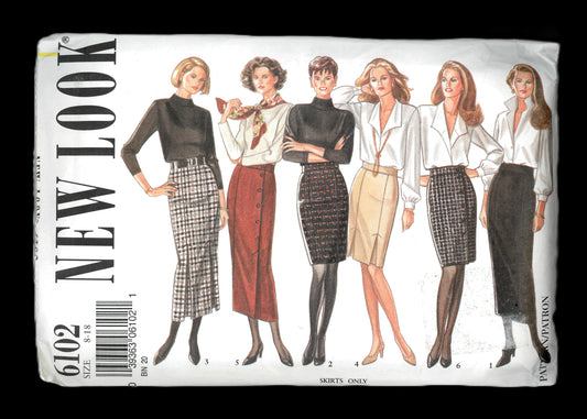 New Look 6102 Misses Skirt Sewing Pattern - UNCUT - Size 8 - 18