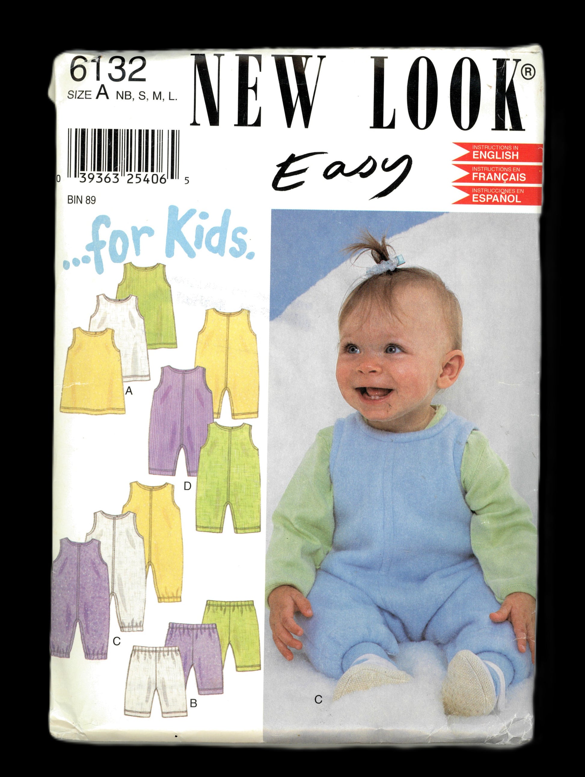 New Look 6132 Infants Romper Dress and Pants Sewing Pattern UNCUT  Size NB S M L