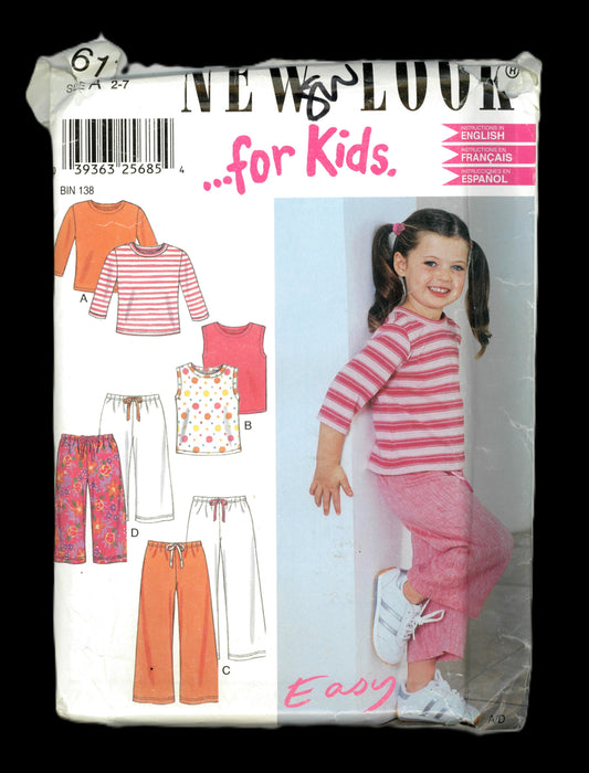 New Look 6170 Tops and Pants Sewing Pattern UNCUT Size 2 - 7