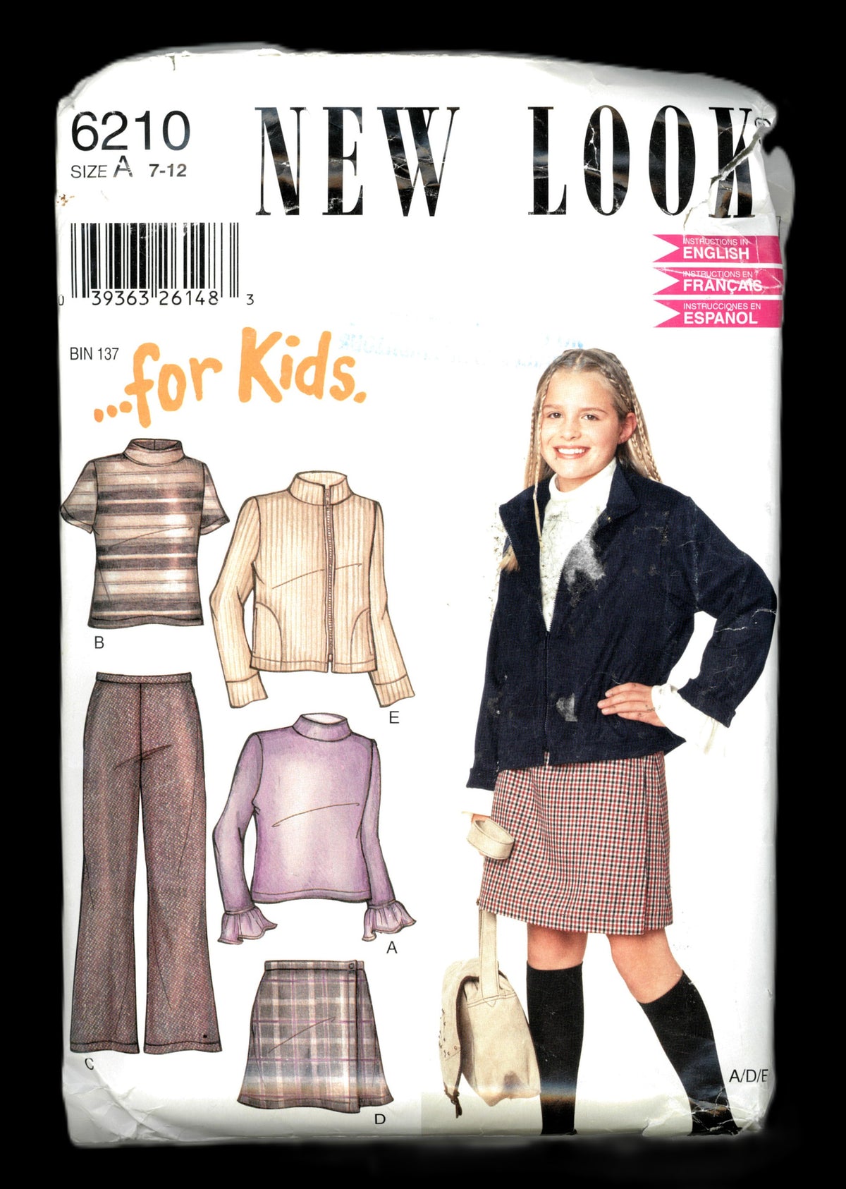 New Look 6210 Girls Jacket Top Pants and Skirt Sewing Pattern UNCUT Size 7 - 12