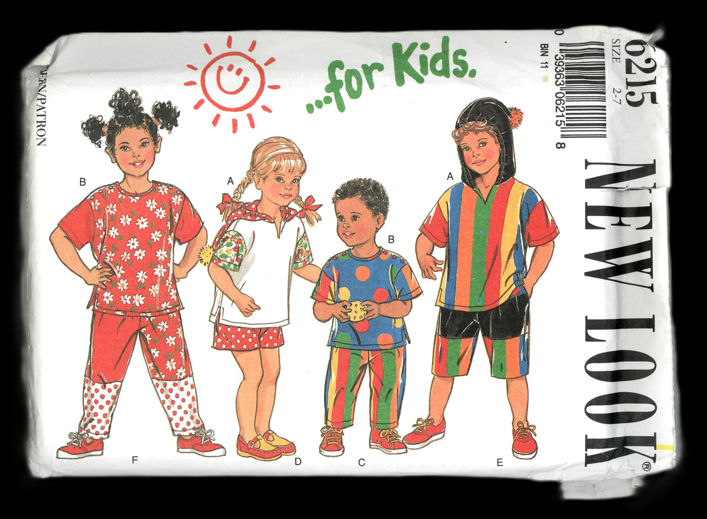 New Look 6215 Boys Girls Top Pants and Shorts Sewing Pattern