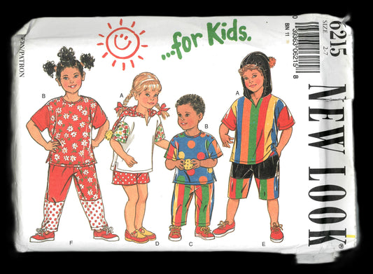 New Look 6215 Boys Girls Top Pants and Shorts Sewing Pattern