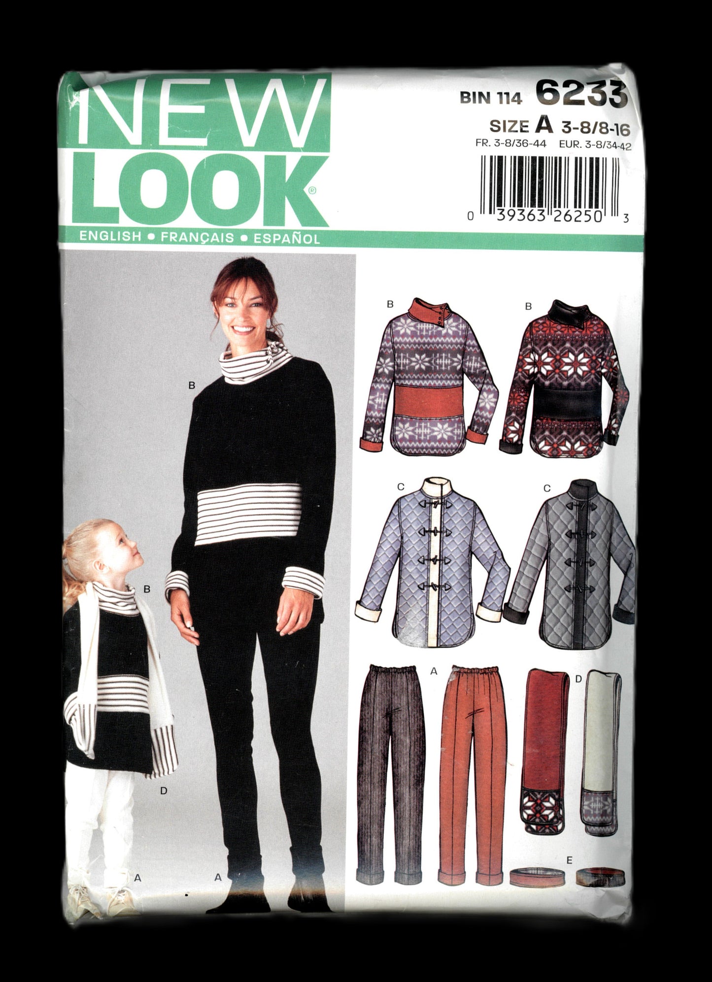 New Look 6233 Mother Daughter Top and Pants  Sewing Pattern UNCUT Childs Size 3 - 8 Misses Size 8 - 16