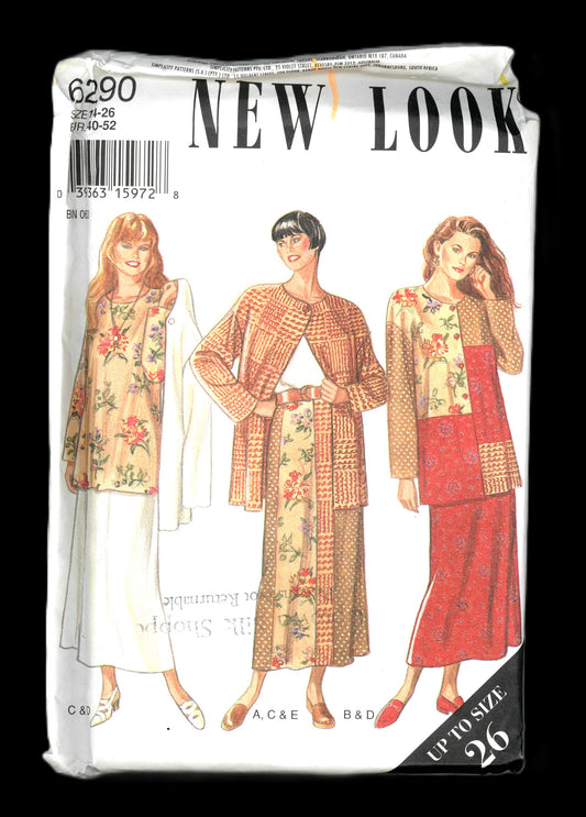 New Look 6290 Misses Jacket Top and Skirt Sewing Pattern UNCUT - Size 14 - 26
