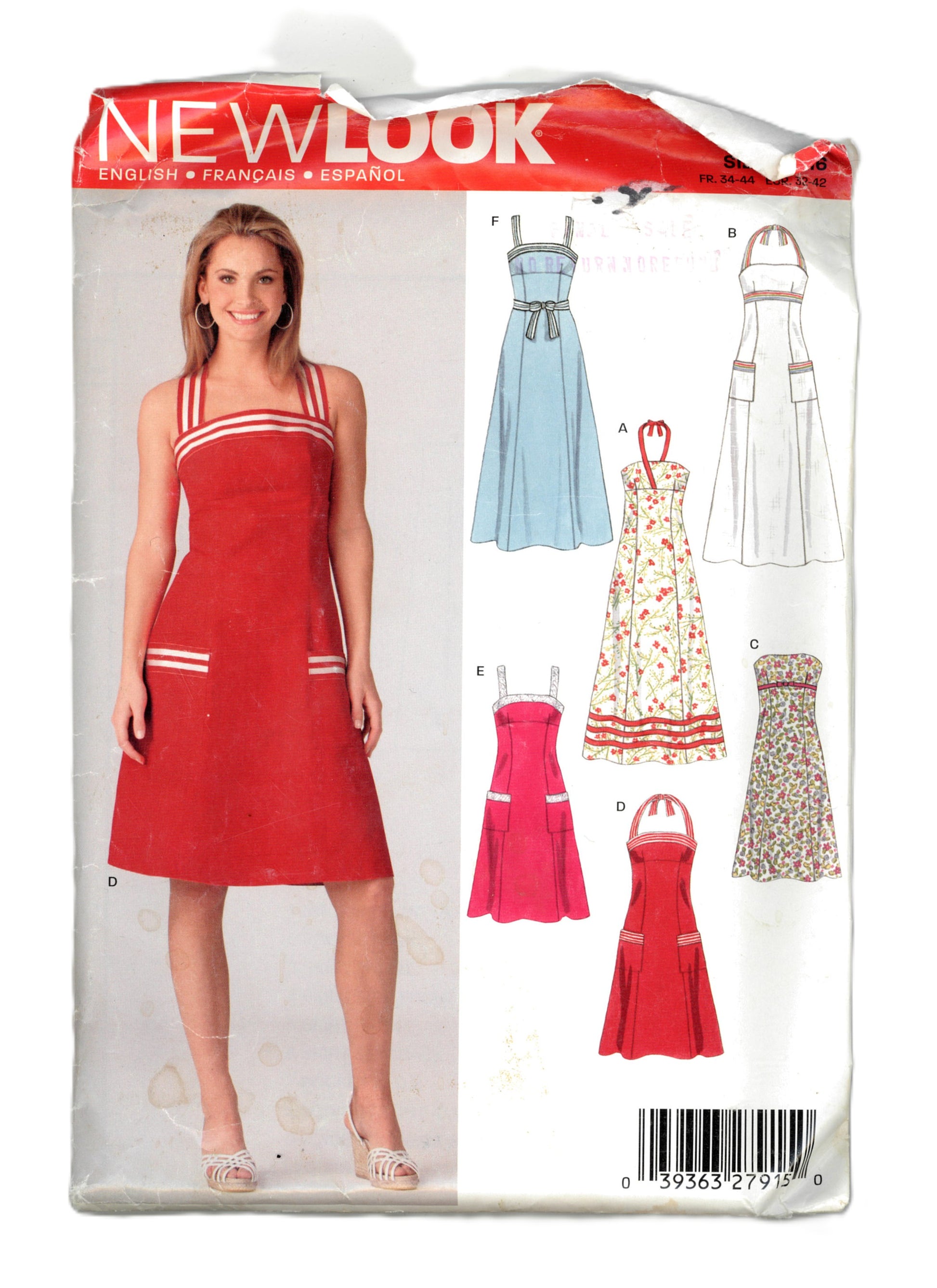 New Look 6377 Misses Dress Sewing Pattern - UNCUT - Size 8 - 18