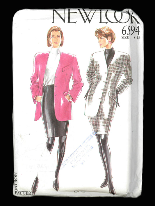 New Look 6594 Misses Suit Jacket and Skirt Sewing Pattern UNCUT - Size 8 - 18