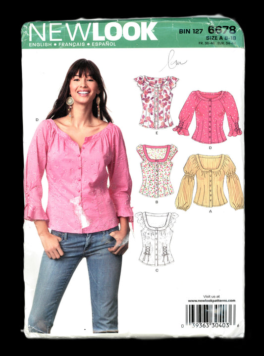 New Look 6678 Misses Tops Pattern UNCUT - Size 8 - 18