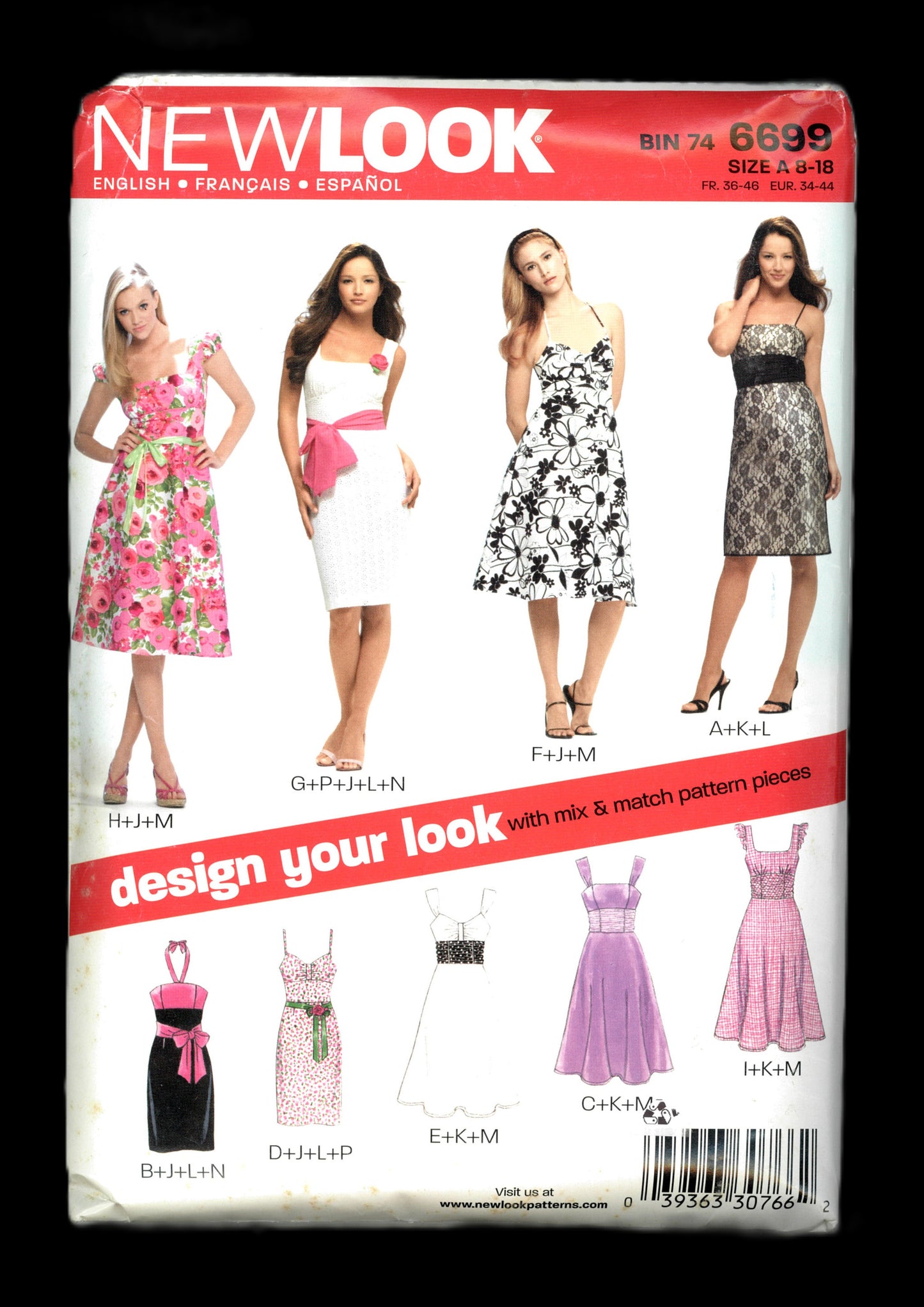 New Look 6699 Misses Design Your Own Look Dress Sewing Pattern - UNCUT - Size 8 - 18