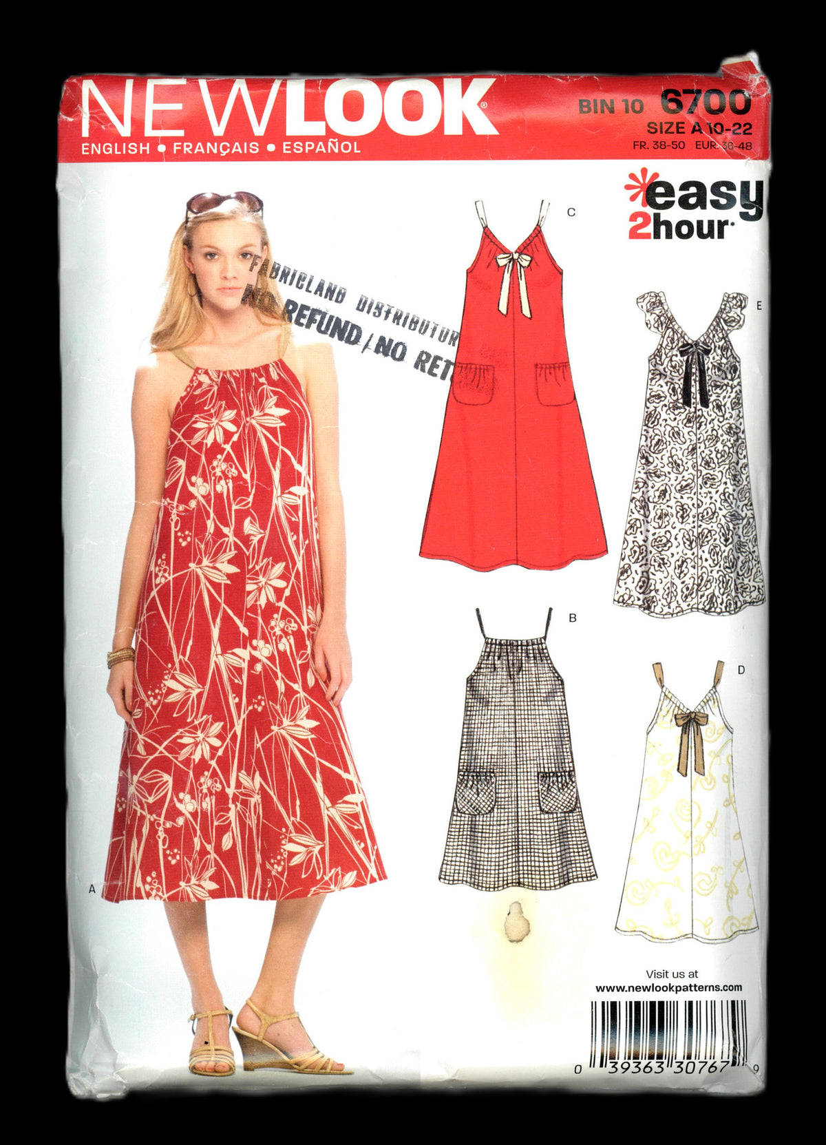 New Look 6700 Misses Dress Sewing Pattern  - UNCUT - Size 10 - 22