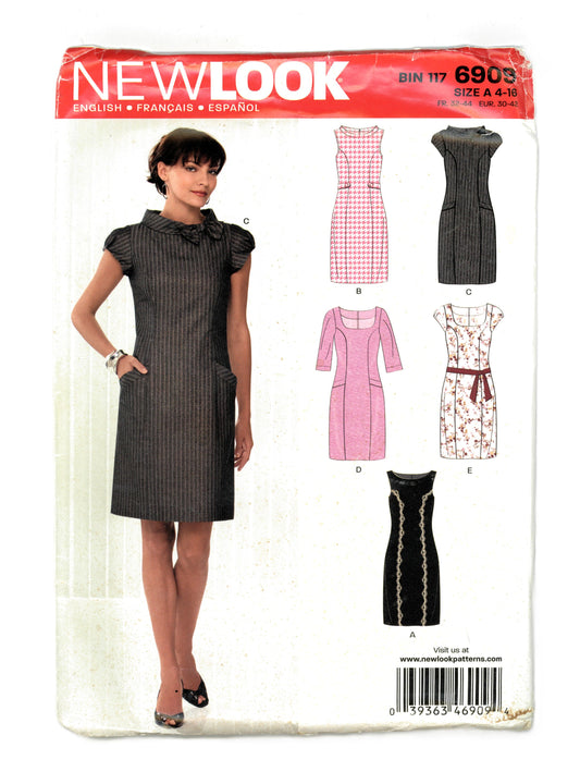 New look 6909 Misses Dress Sewing Pattern - UNCUT - Size 4 - 16