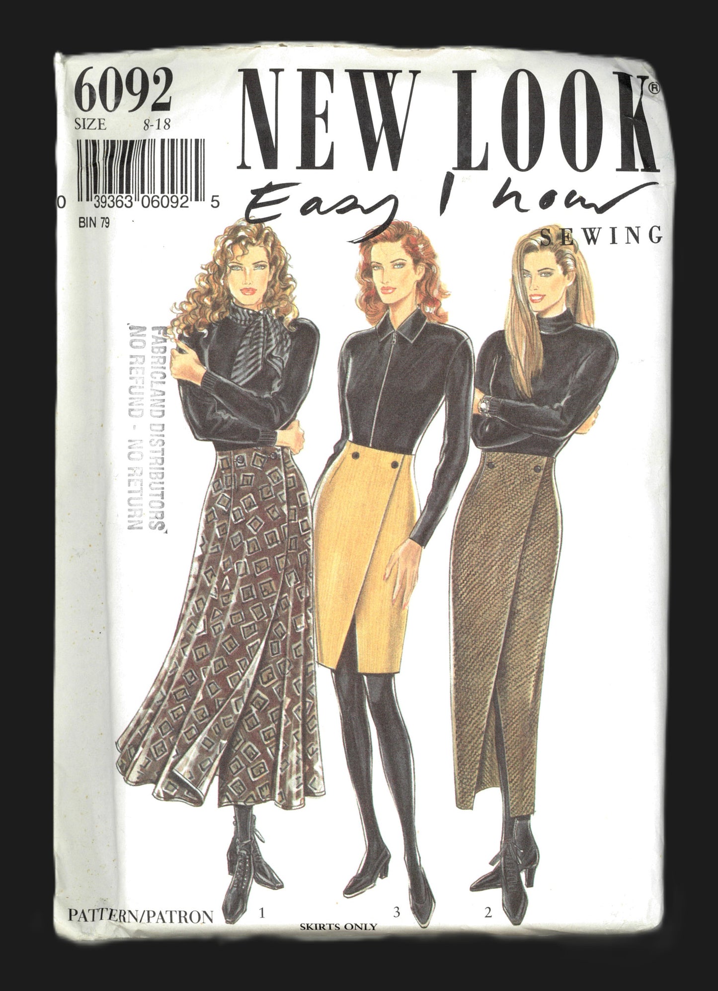New Look 6092 Misses Skirt Sewing Pattern - UNCUT - Size 8 - 18