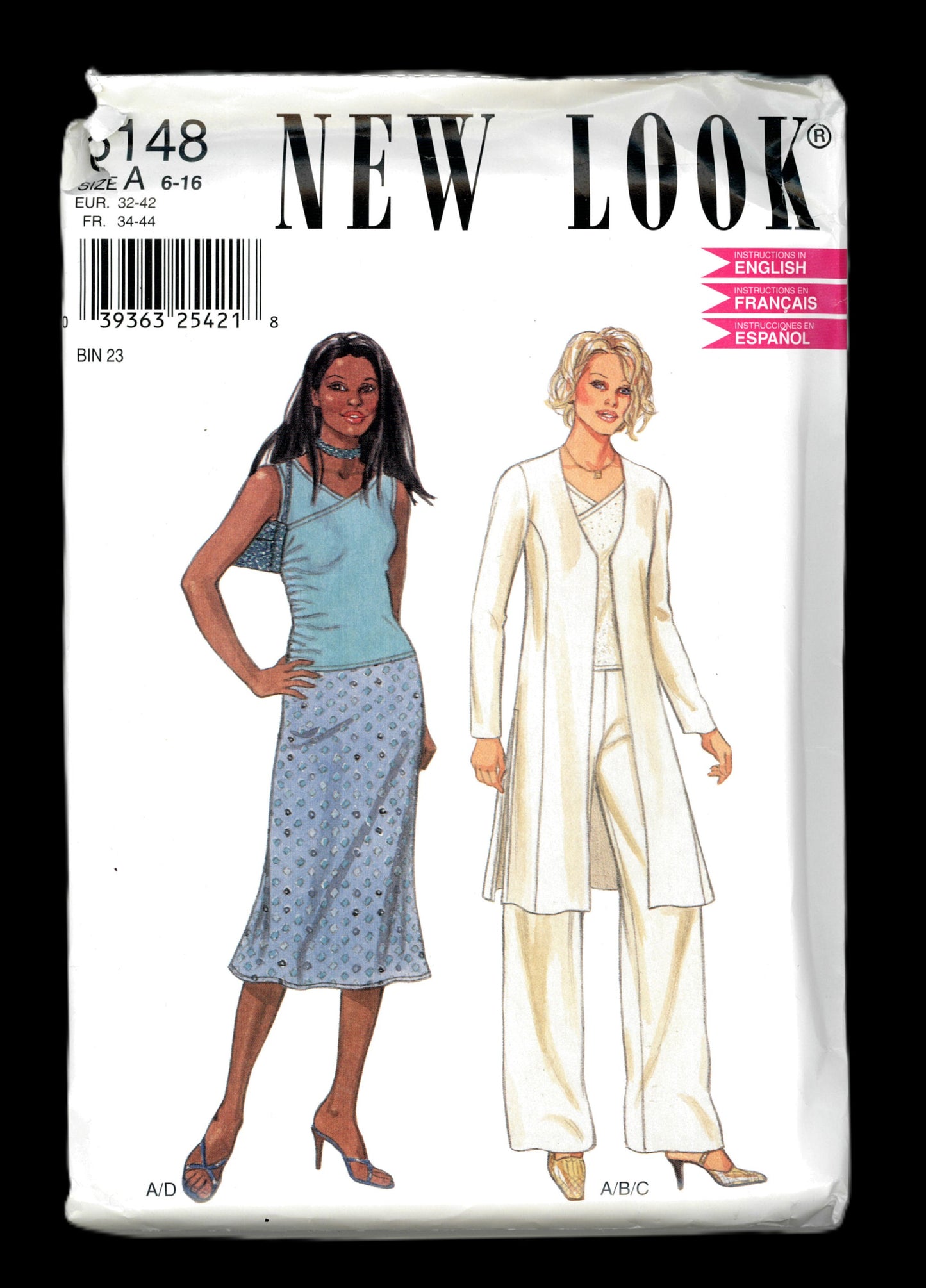 New Look 6148 Misses Jacket Top Skirt and Pants Sewing Pattern UNCUT - Size 6 - 16