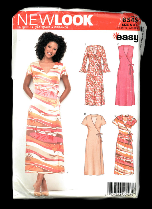 New Look 6349 Misses Dress Sewing Pattern - UNCUT - Size 8 - 18