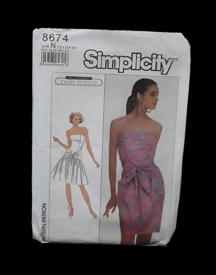 Simplicity 8674 Belle France Misses Easy To Sew Semi Fitted Dresses Sewing Pattern - UNCUT - Size  10 12 14