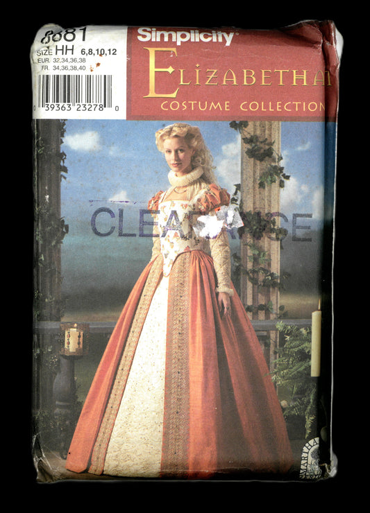 Simplicity 8881 Martha McCain Elizabethan Misses Costume Sewing Pattern UNCUT  - Size 6 8 10 12