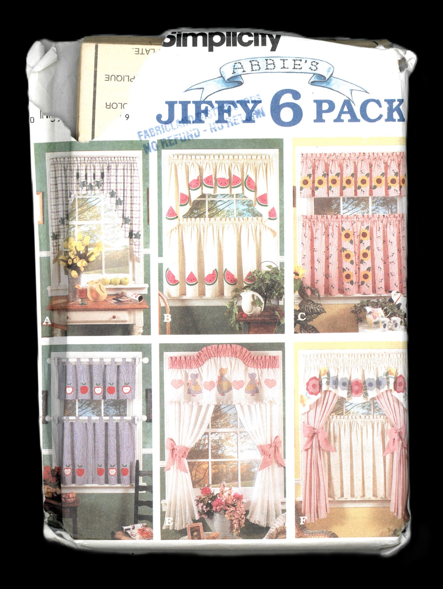 Simplciity 8924 Appliqued WIndow Treatments Sewing Pattern - UNCUT