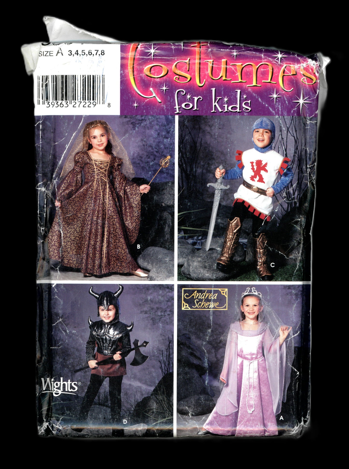 Simplicity 0664 Boys Girls Andrea Schewe Princess Knight Viking Costumes Sewing Pattern - UNCUT - Size 3 4 5 6 7 8