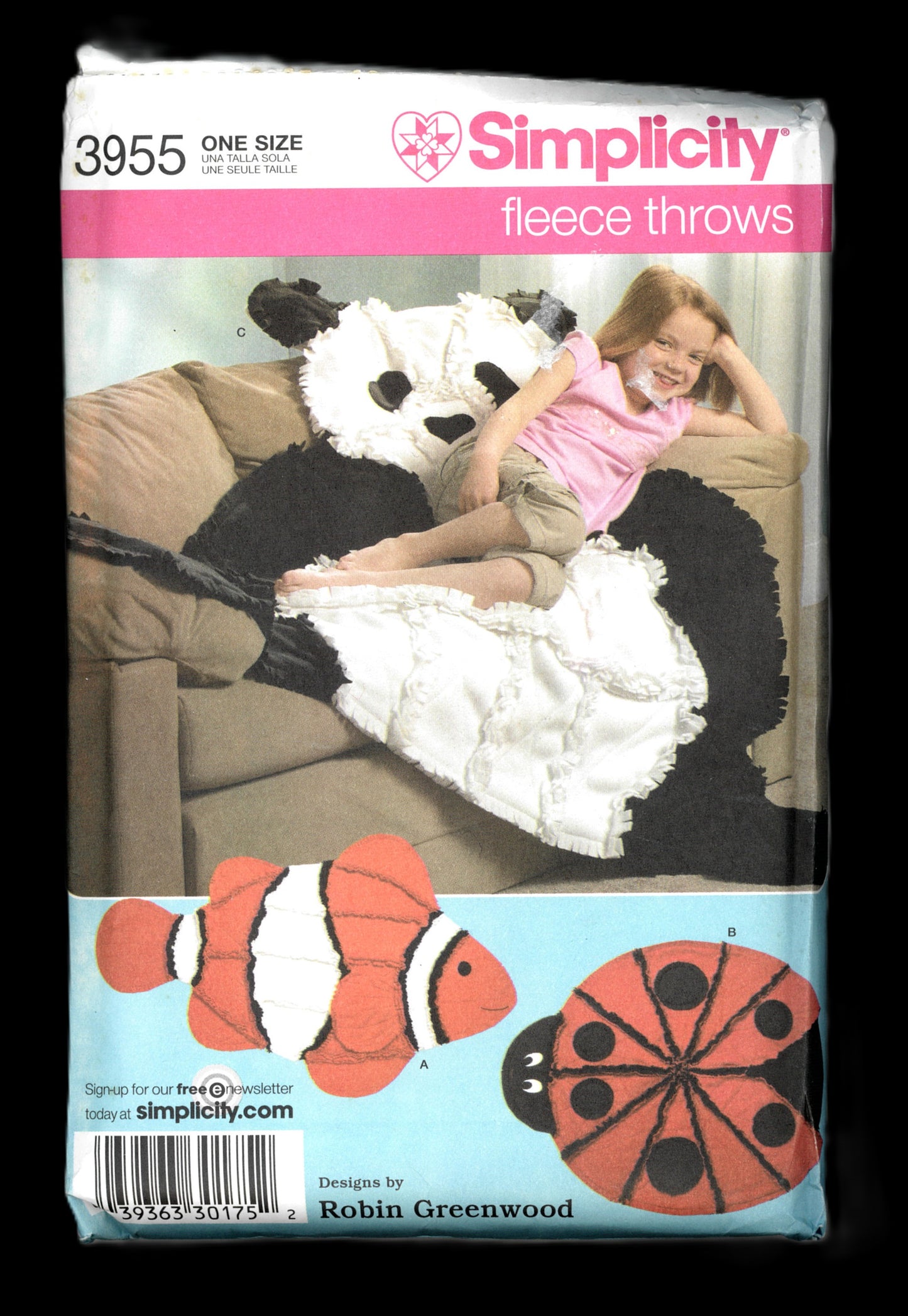 Simplicity 3955  Fleece Throws Sewing Pattern UNCUT