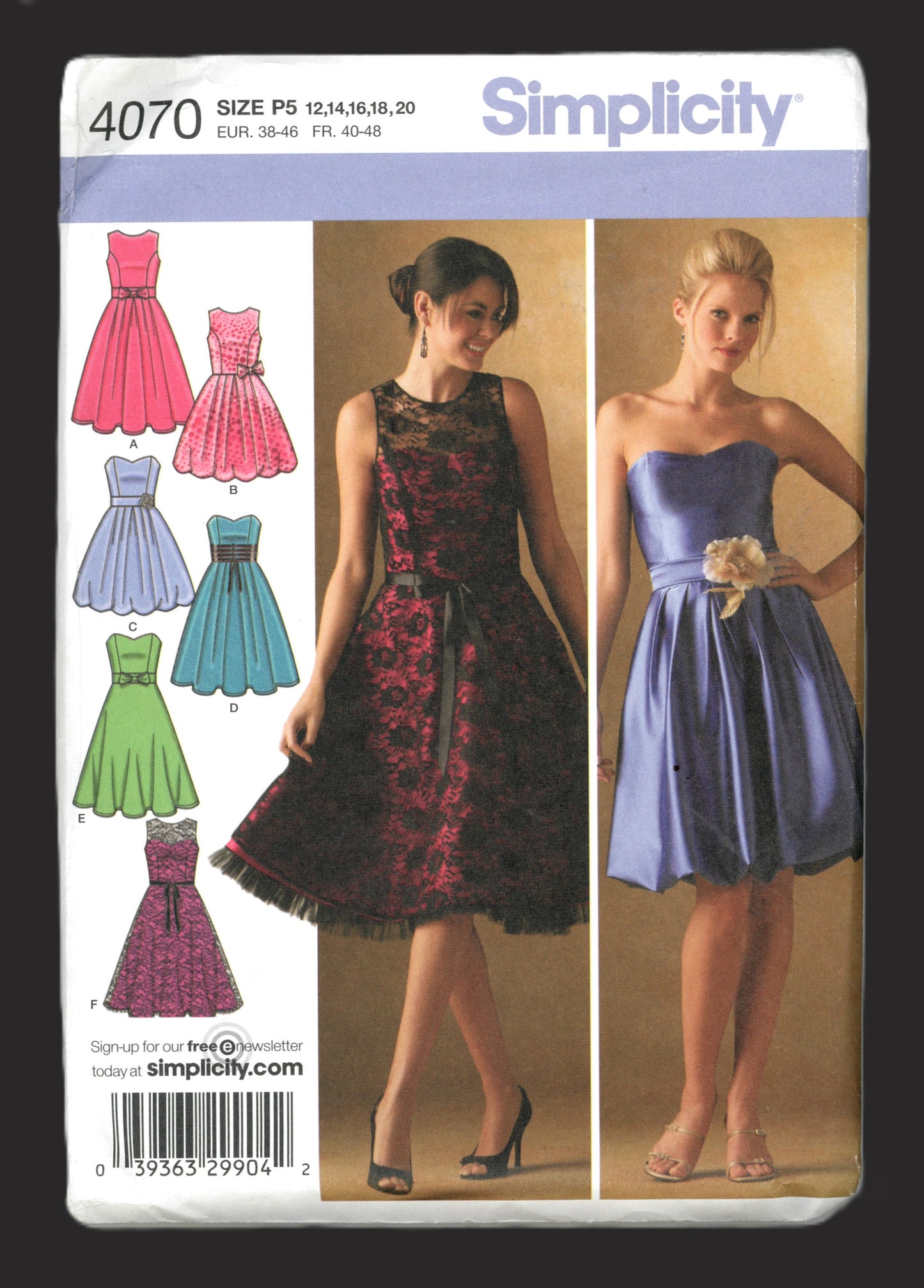 Simplicity 4070 Misses / Miss Petite Dresses with Bodice and Skirt Variations Sewing Pattern UNCUT Size 12 14 16 18 20