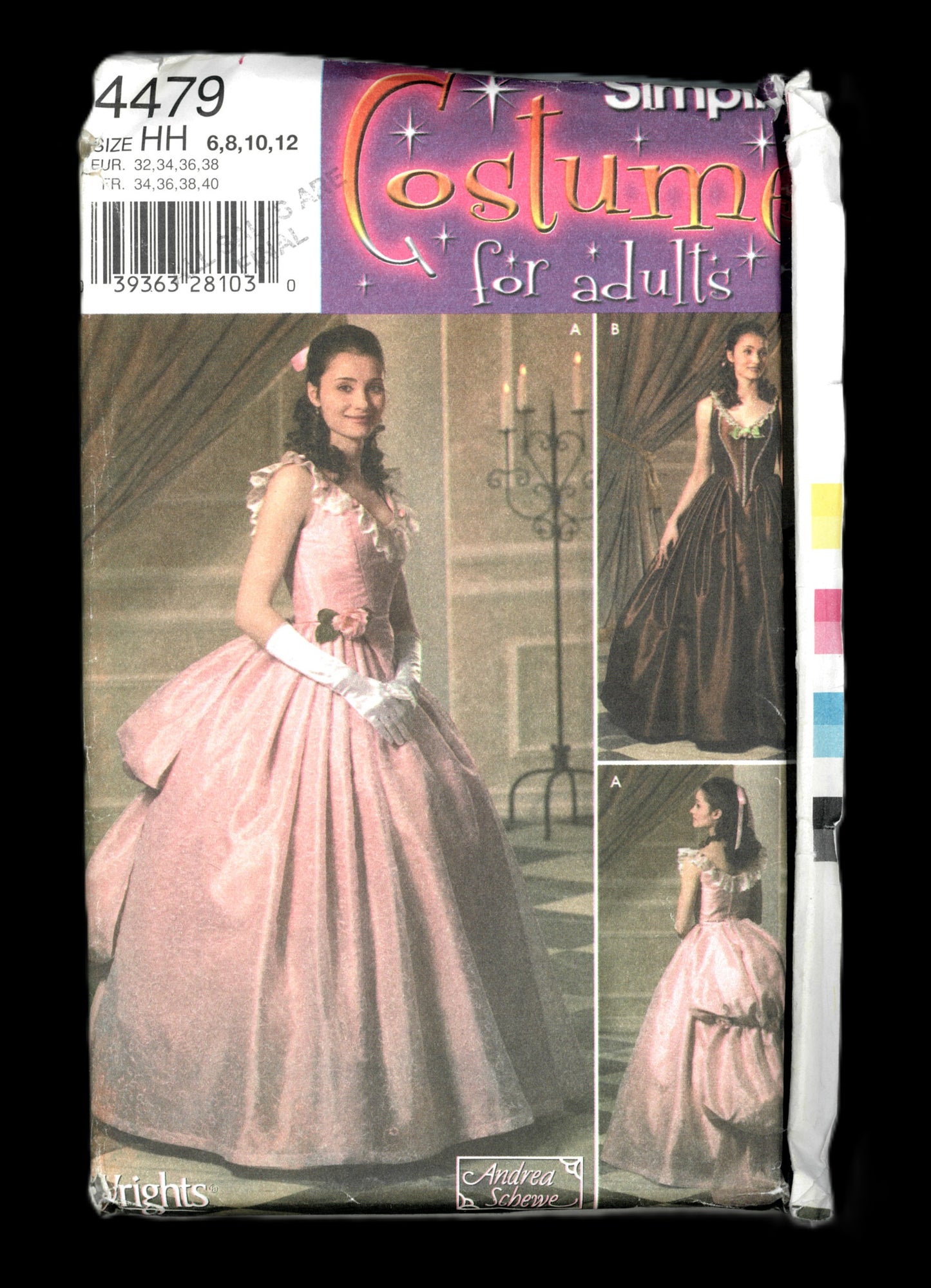 Simplicity 4479 Andrea Schewe Phantom of the Opera Victorian Era Misses Ball Gowns Costume Sewing Pattern UNCUT  - Size 6 8 10 12
