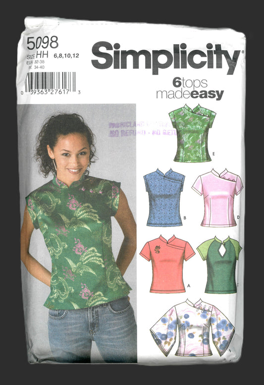 Simplicity 5098 Misses woven and Knit Tops Sewing Pattern UNCUT Size 6 8 10 12