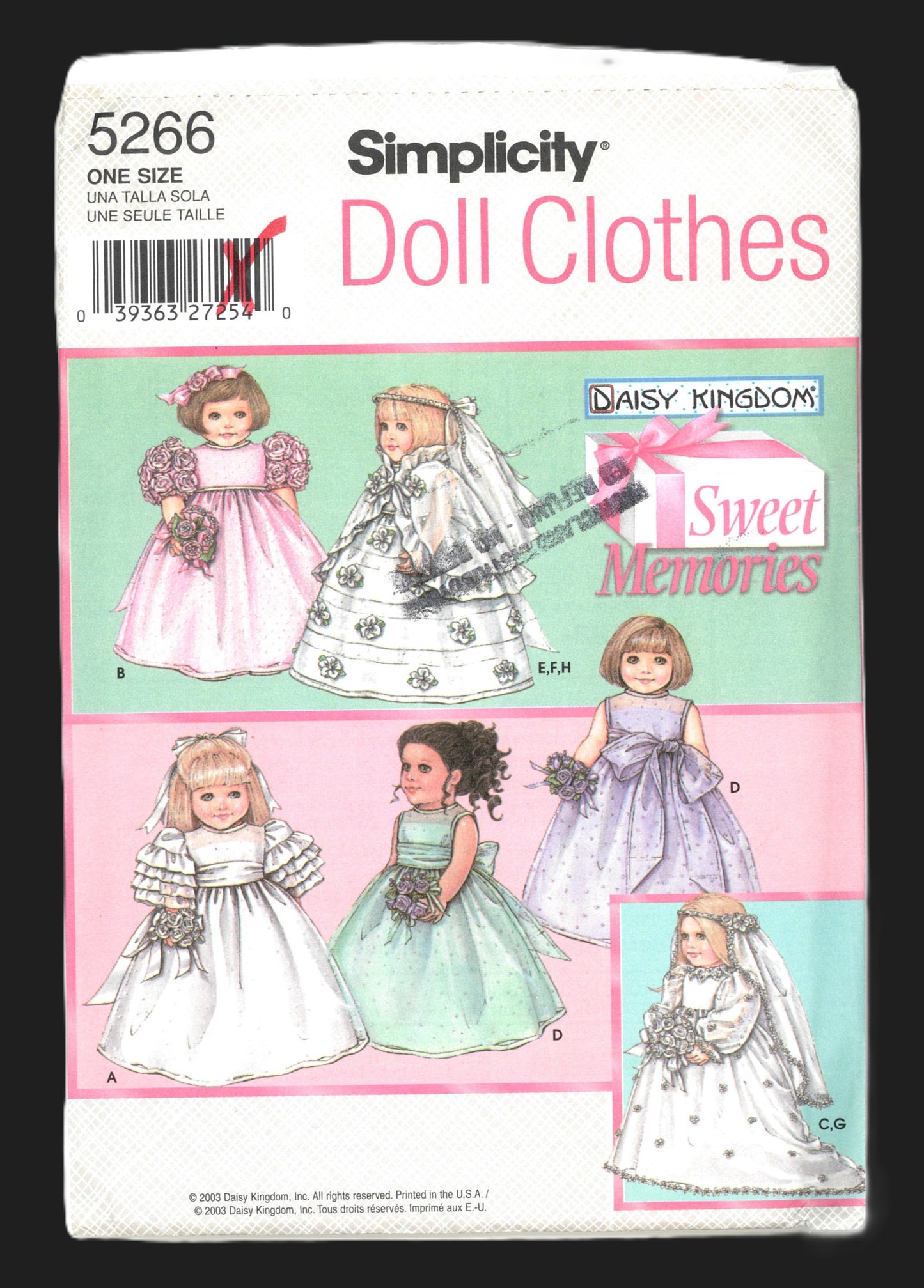 Simplicity 5266 Daisy Kingdom Doll CLothes for 18" Doll Sewing Pattern UNCUT