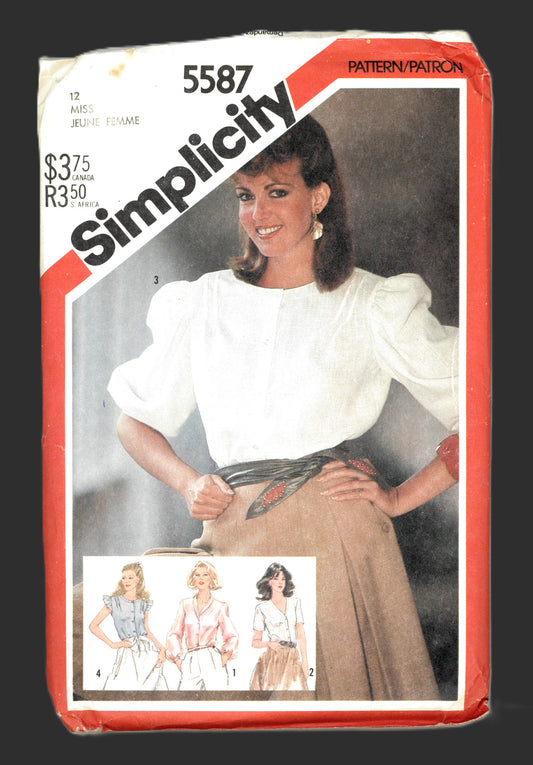 Simplicity 5587 Misses Set of Blouses Sewing Pattern UNCUT - Size 12