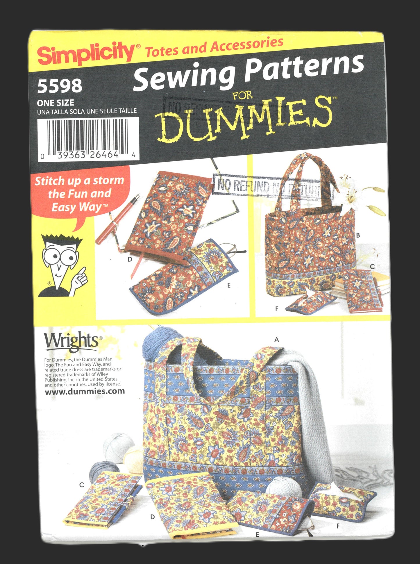 Simplicity 5598 Bags and  Accessories Sewing Pattern - UNCUT