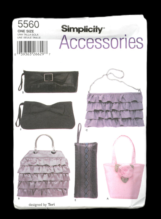 Simpliity 5560 Special Occassion Bags in Six styles Sewing Pattern - UNCUT