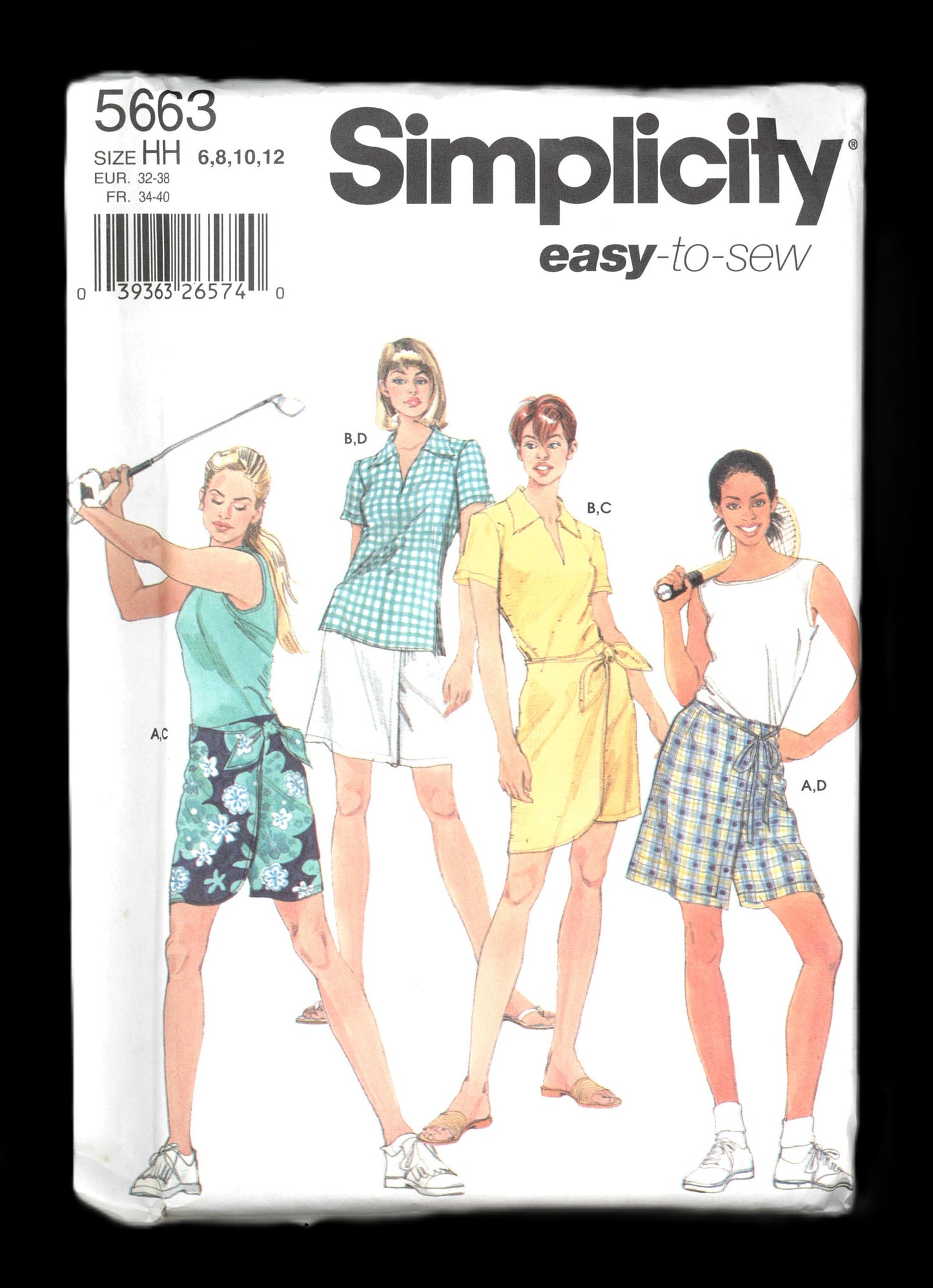 Simplicity 5663 Misses Skort Top and Knit Top Sewing Pattern - UNCUT - Size 6 8 10 12