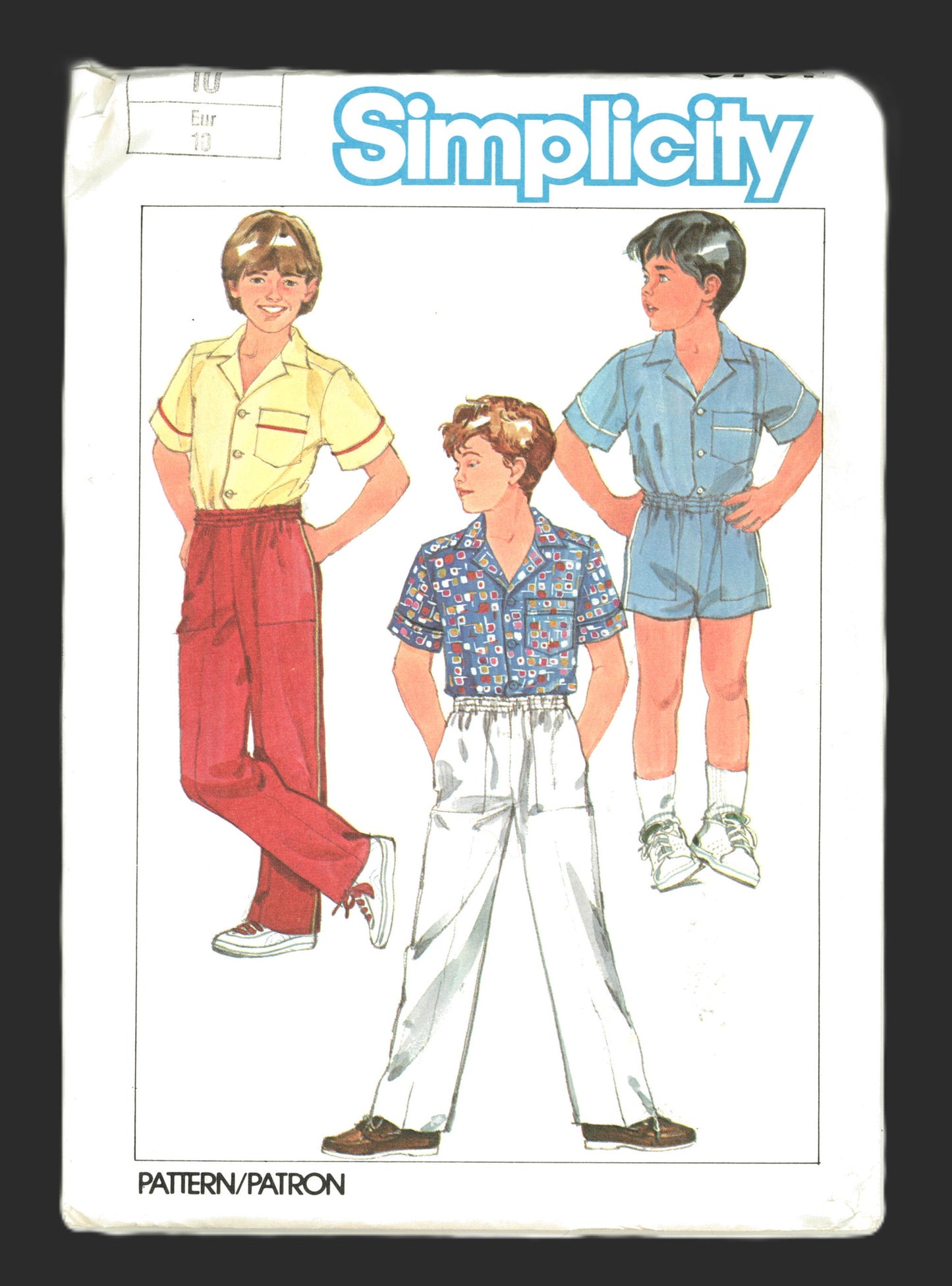 SImplicity 6731 Boys Easy to Sew Shirt and Pull on Pants or Shorts Sewing Pattern - UNCUT - Size 10