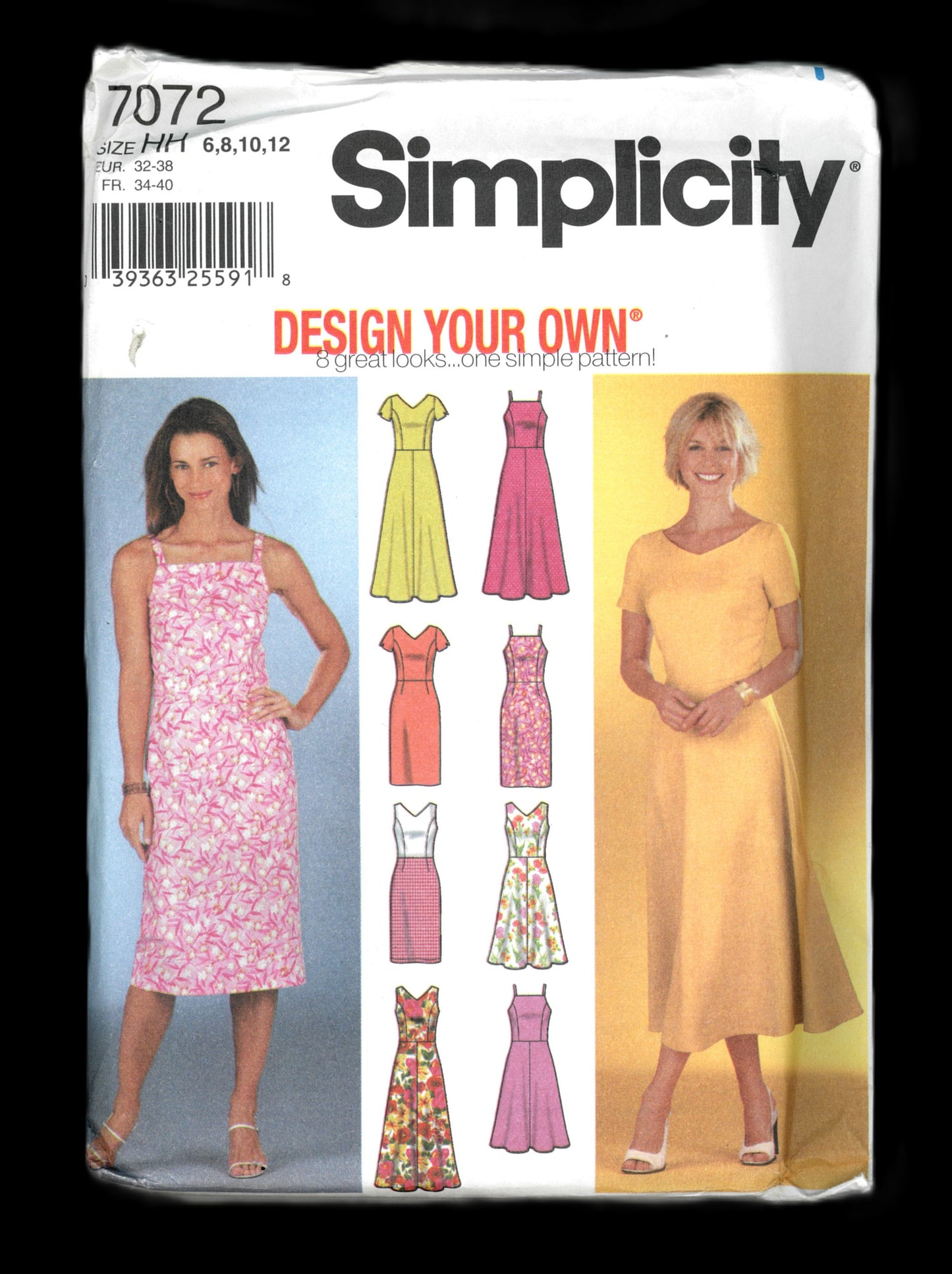 Simplicity 7072 Misses / Miss Petite Design Your Own Dress with Skirt anf Bodice Variations Sewing Pattern - UNCUT - Size  6 8 10 12