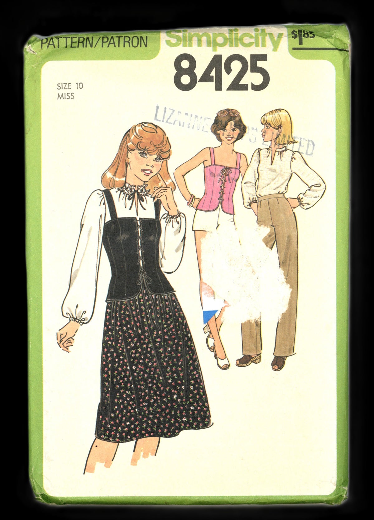 70s Simplicity 8425 Misses Corselet Blouse Skirt Pants and Shorts Sewing Pattern UNCUT Size 10