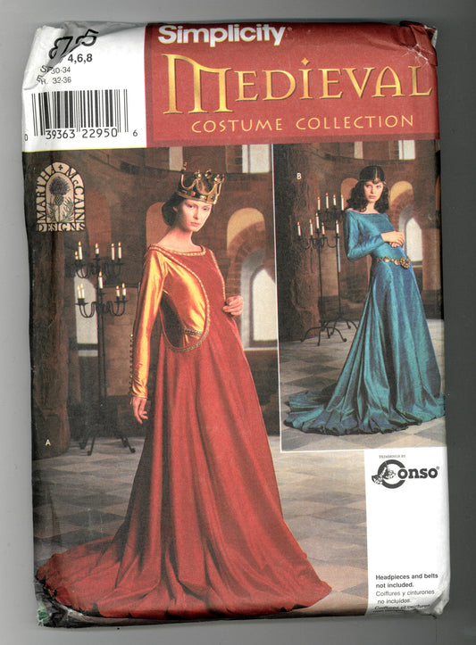 Simplicity 8725 Misses Medieval Costumes Sewing Pattern - UNCUT - Size 4 6 8