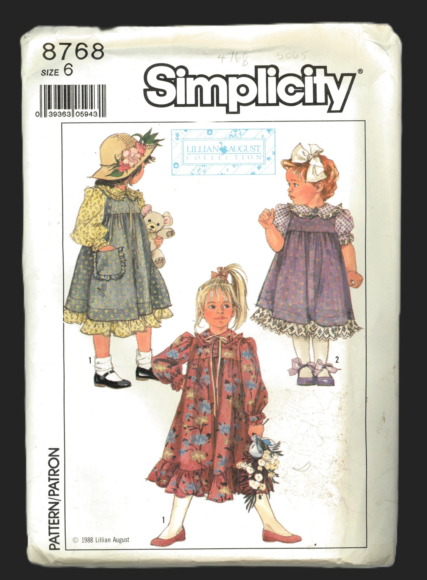 Simplicity 8768 Child's Dress and Jumper Sewing Pattern UNCUT Size 6