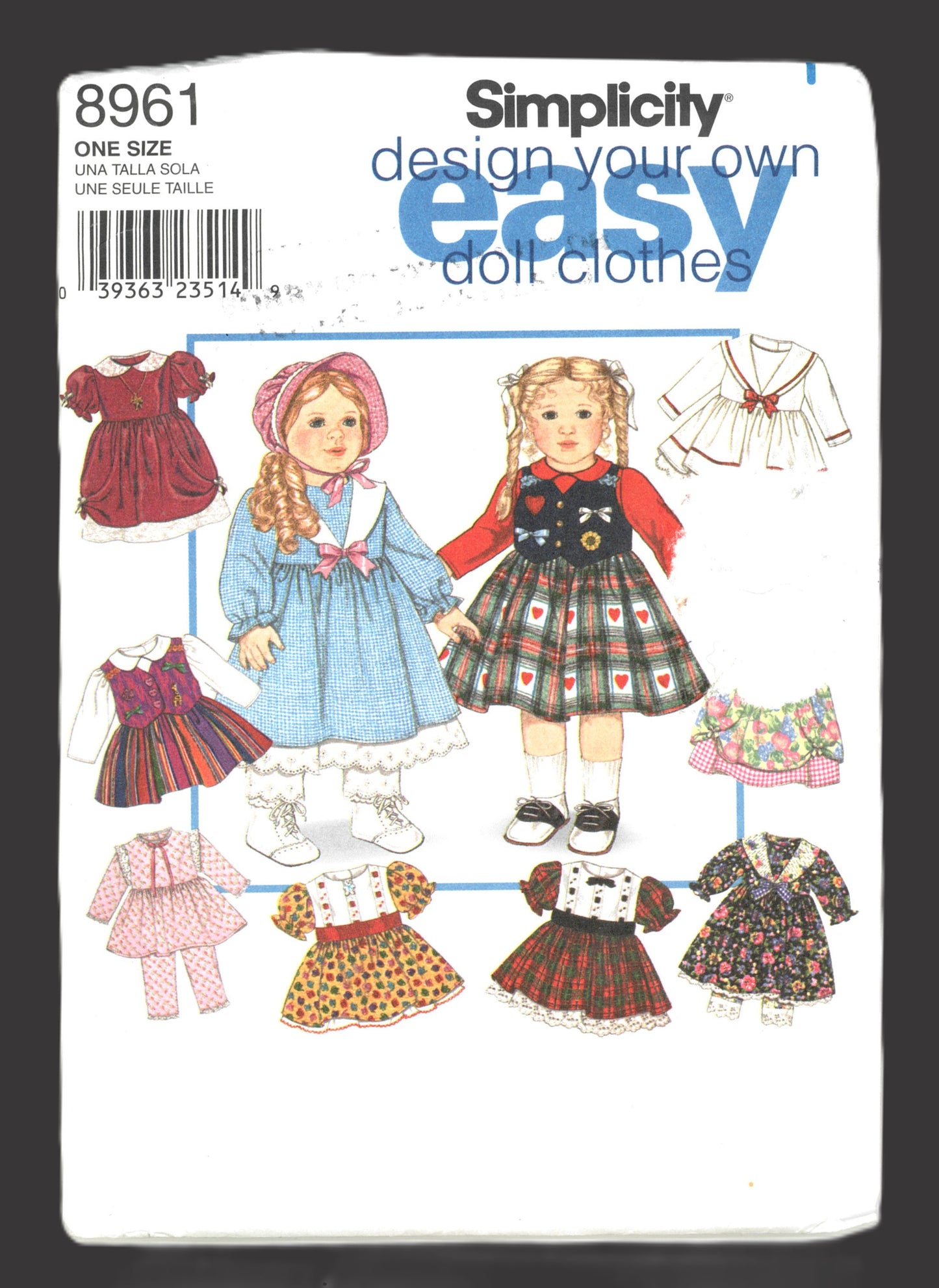 Simplicity 8961 Design Your Own 18" (45.5 cm) Doll Clothes Sewing Pattern - UNCUT