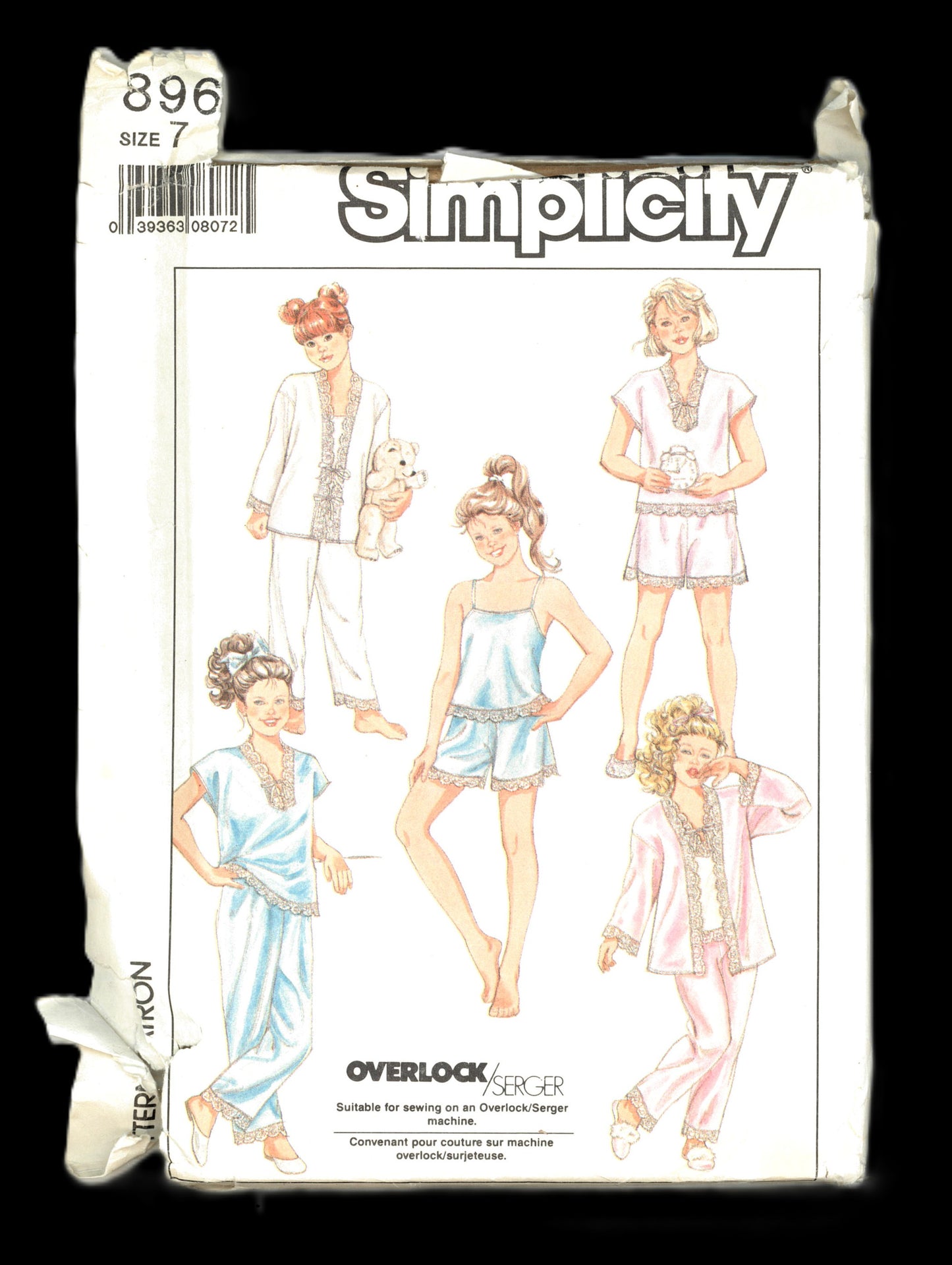 Simplicity 8963 Girls Kimono, Tap Shorts, Camisole and Lounging Pajamas Sewing Pattern UNCUT Size 7