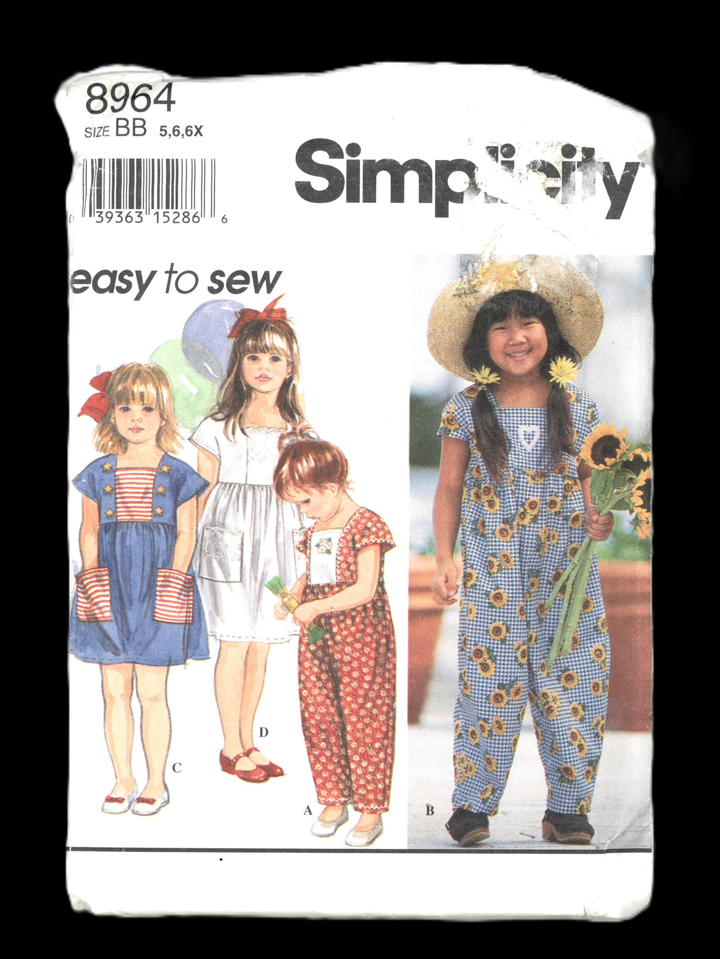 Simplicity 8964 Girls Dress or Romper Sewing Pattern UNCUT Size 5 6 6X