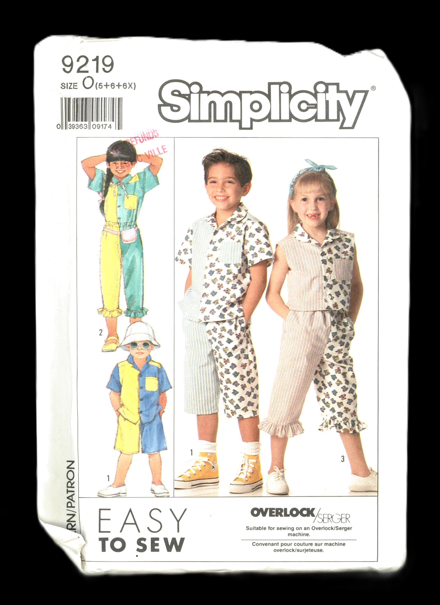 Simplicity 9219 Childs Shirts, Shorts and Pants Sewing Pattern - UNCUT Size 5 6 6x