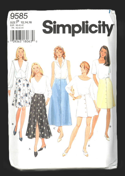 Simplicity 9585 Misses Set of Skirts Sewing Pattern - UNCUT -  Size 12 14 16