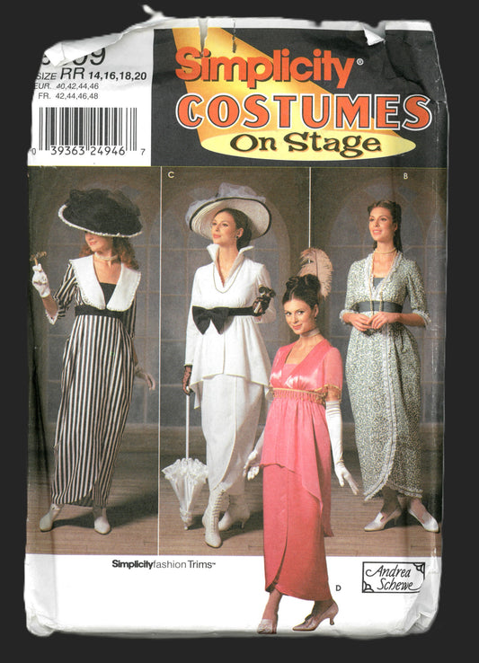 Simplicity 9699 Titanic Edwardian Era Misses Costumes Sewing Pattern UNCUT  - Size 14 16 18 20