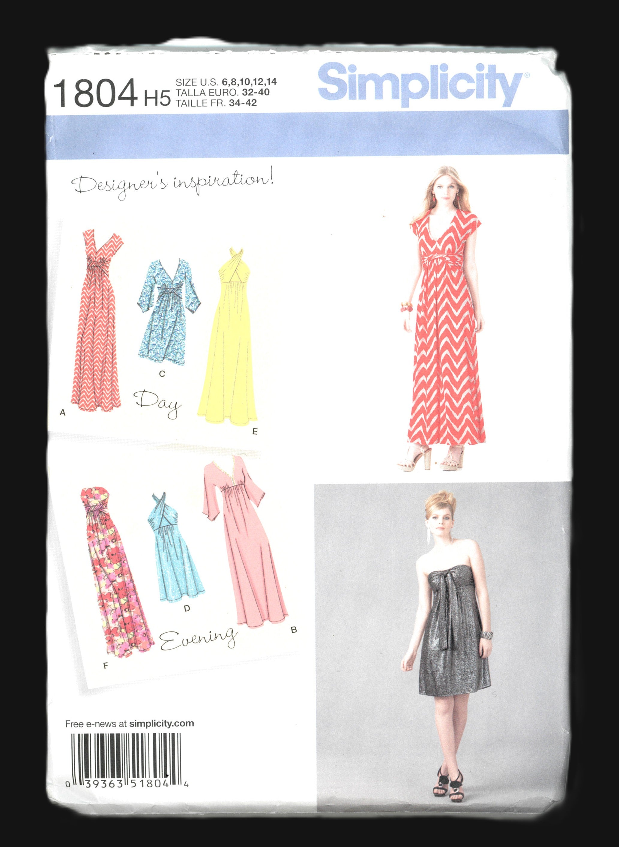Simplicity 1804 Misses Dress in Two Lengths Sewing Pattern UNCUT Size ...