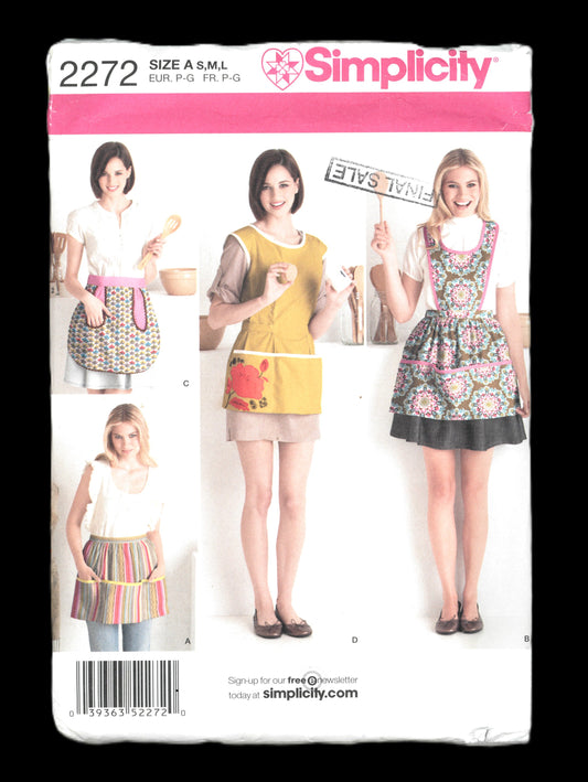 Simplicity 2272 Misses Aprons Sewing Pattern - UNCUT Size S M L
