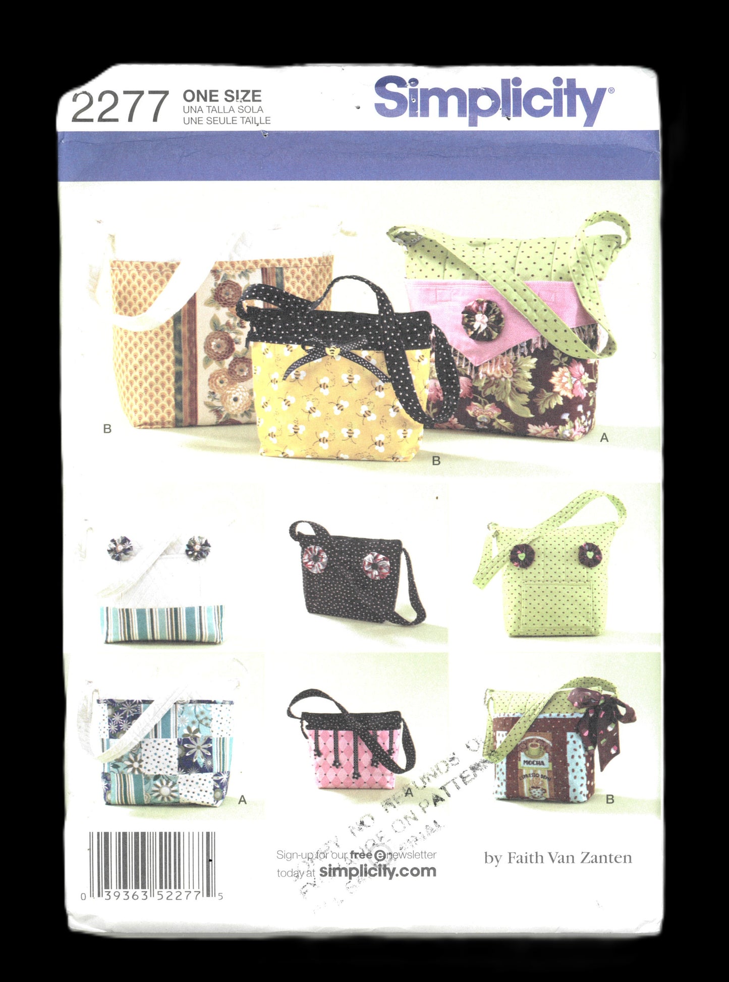 Simplicity 2277 Bags in Three Sizes with Detachable Covers Sewing Pattern - UNCUT