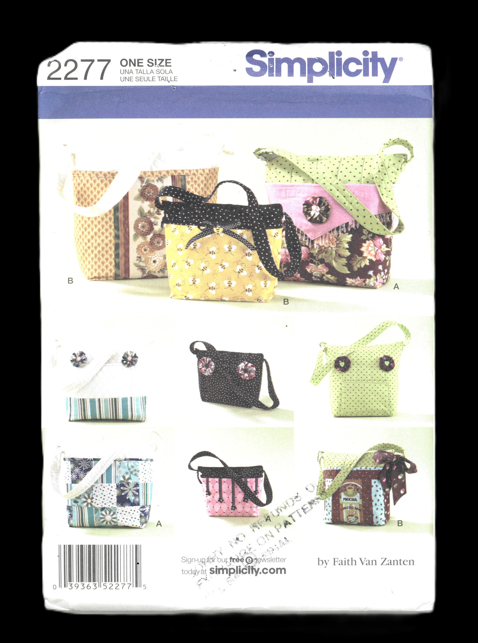 Simplicity 2277 Bags in Three Sizes with Detachable Covers Sewing Pattern - UNCUT
