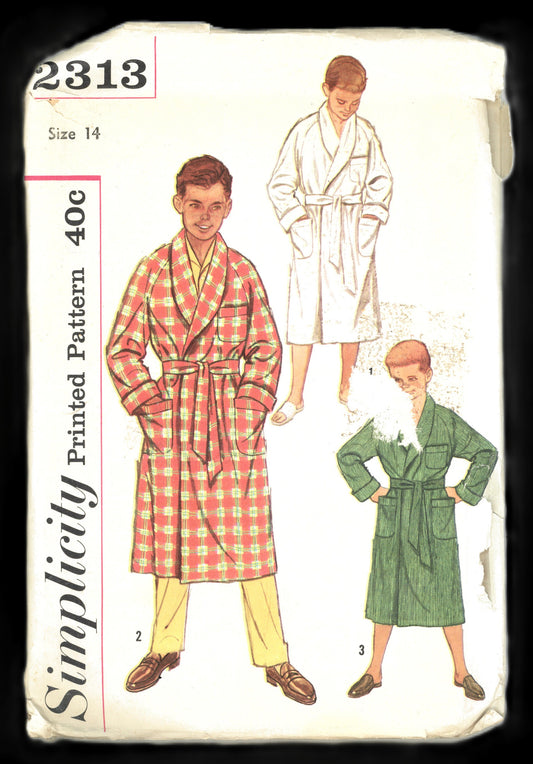 Simplicity 2313 Boys Robe Sewing Pattern UNCUT Size 14