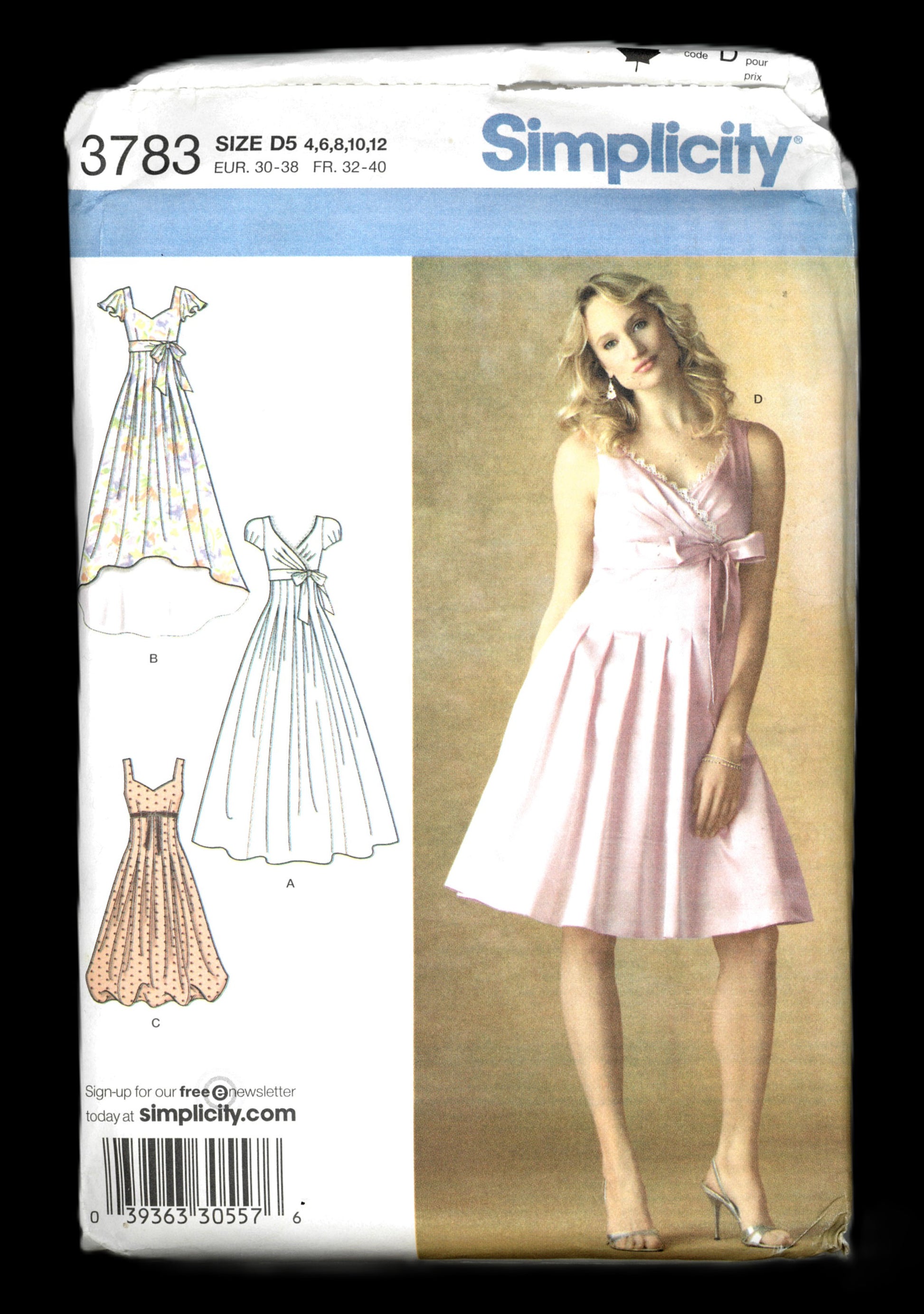 Simplicity 3783 Misses Special Occasion lined Dress Sewing Pattern