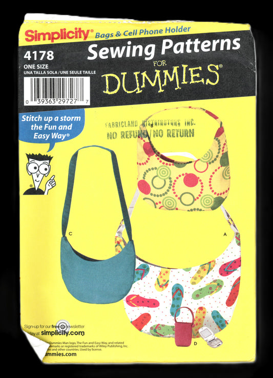 Simplicity 4178 Bags Sewing Pattern - UNCUT