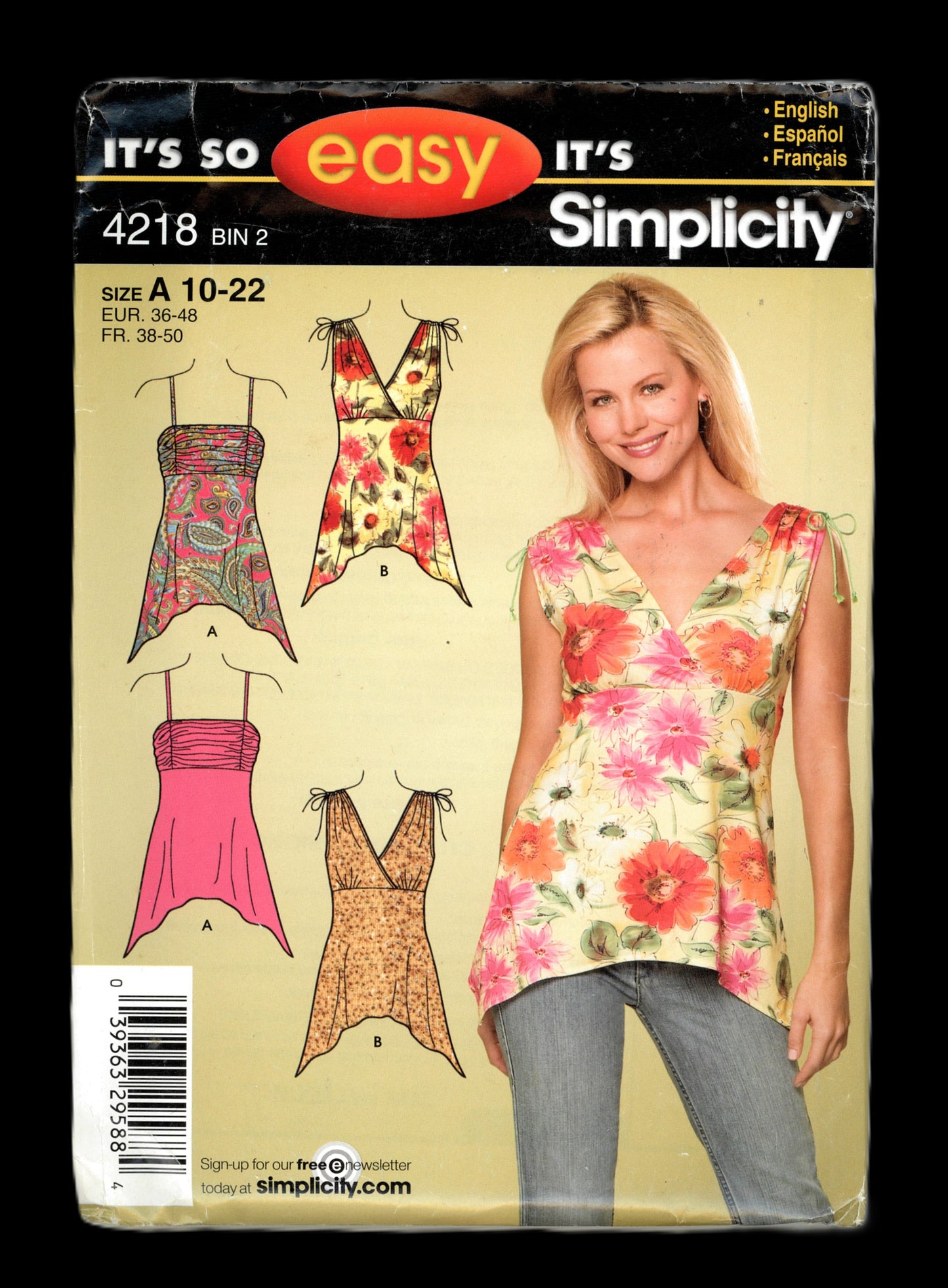 Simplicity 4218  Misses Summer Knit Tops Sewing Pattern  - UNCUT - Size 10 12 14 16 18 20