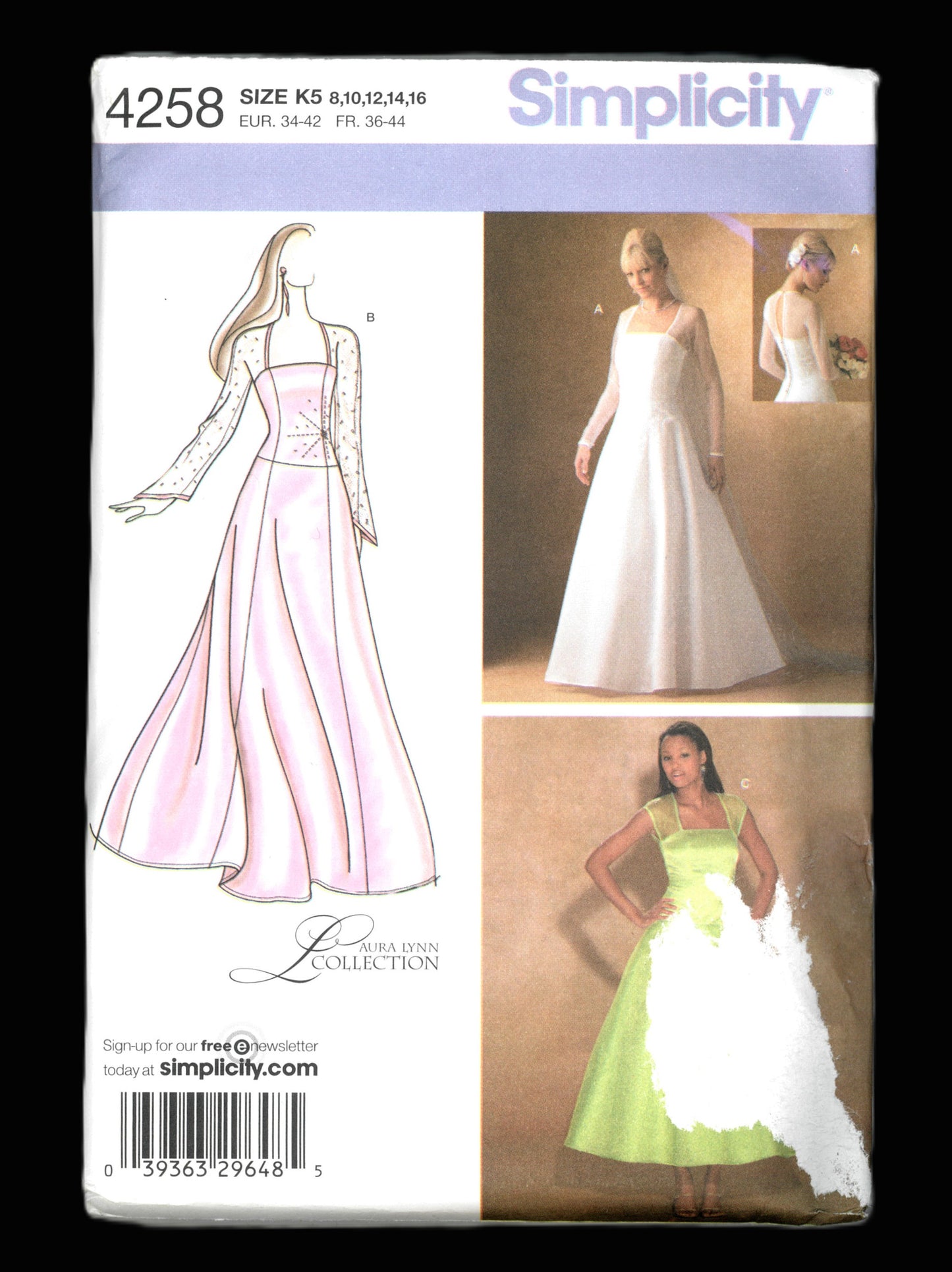Simplicity 4258 Misses / Miss Petite pecial Occasion Dress in Two Lengths Sewing Pattern - UNCUT - Size 8 10 12 14 16 Wedding Dress Sewing PAttern